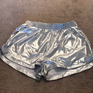 Silver metallic shorts